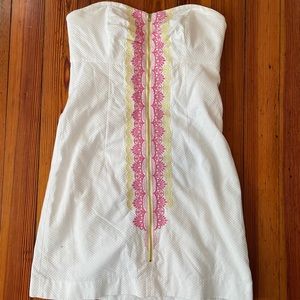 Lily Pulitzer white strapless dress